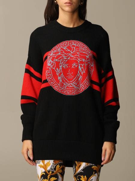 maglia versace con tasche in pelle|Abiti a maglia da donna di Versace .